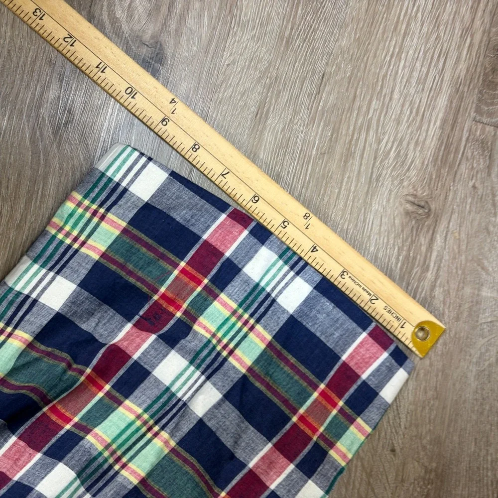 VTG Madras Plaid Mens Pants 40x35 Lightweight Cotton Summer Straight Relaxed